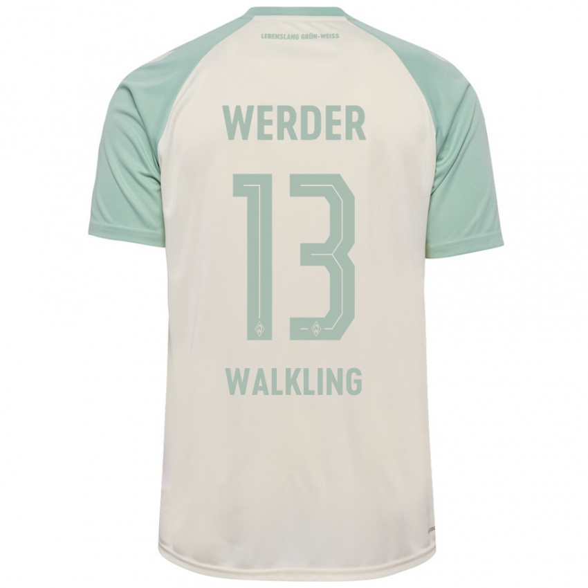 Enfant Maillot Ricarda Walkling #13 Blanc Cassé Vert Clair Tenues Extérieur 2024/25 T-Shirt Belgique