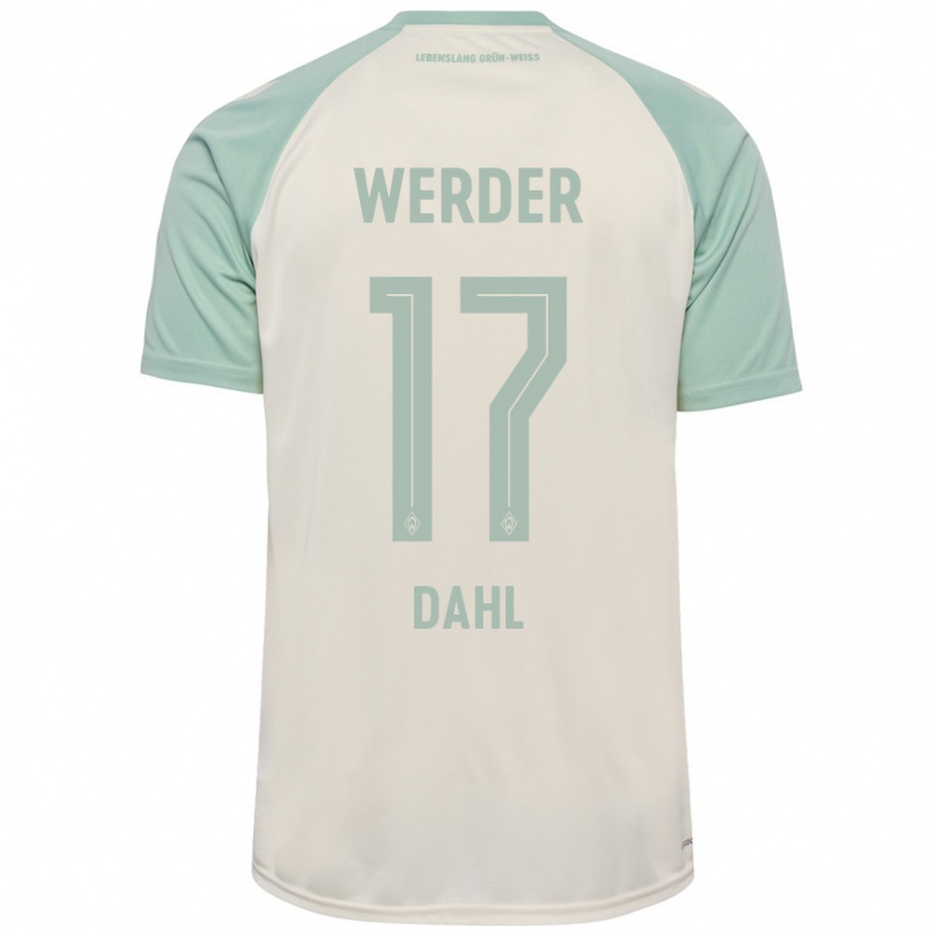 Enfant Maillot Amira Dahl #17 Blanc Cassé Vert Clair Tenues Extérieur 2024/25 T-Shirt Belgique