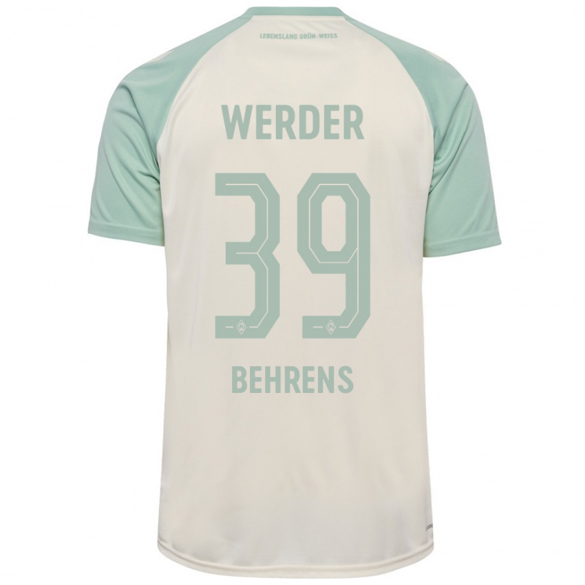 Enfant Maillot Jette Behrens #39 Blanc Cassé Vert Clair Tenues Extérieur 2024/25 T-Shirt Belgique