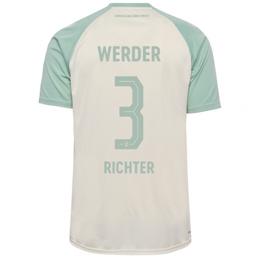 Enfant Maillot Mathis Richter #3 Blanc Cassé Vert Clair Tenues Extérieur 2024/25 T-Shirt Belgique