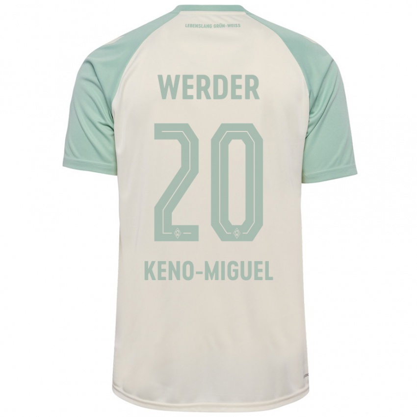 Kinderen Keno-Miguel Meyer #20 Off-White Lichtgroen Uitshirt Uittenue 2024/25 T-Shirt België