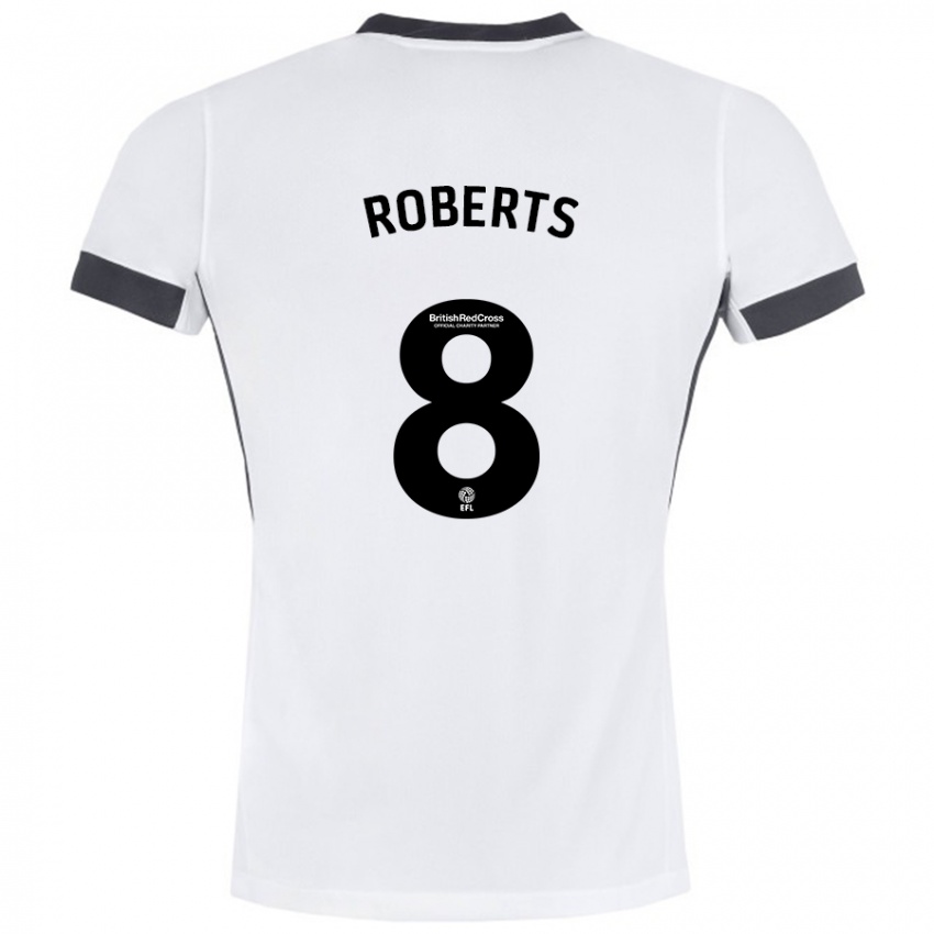 Kinderen Tyler Roberts #8 Wit Zwart Uitshirt Uittenue 2024/25 T-Shirt België