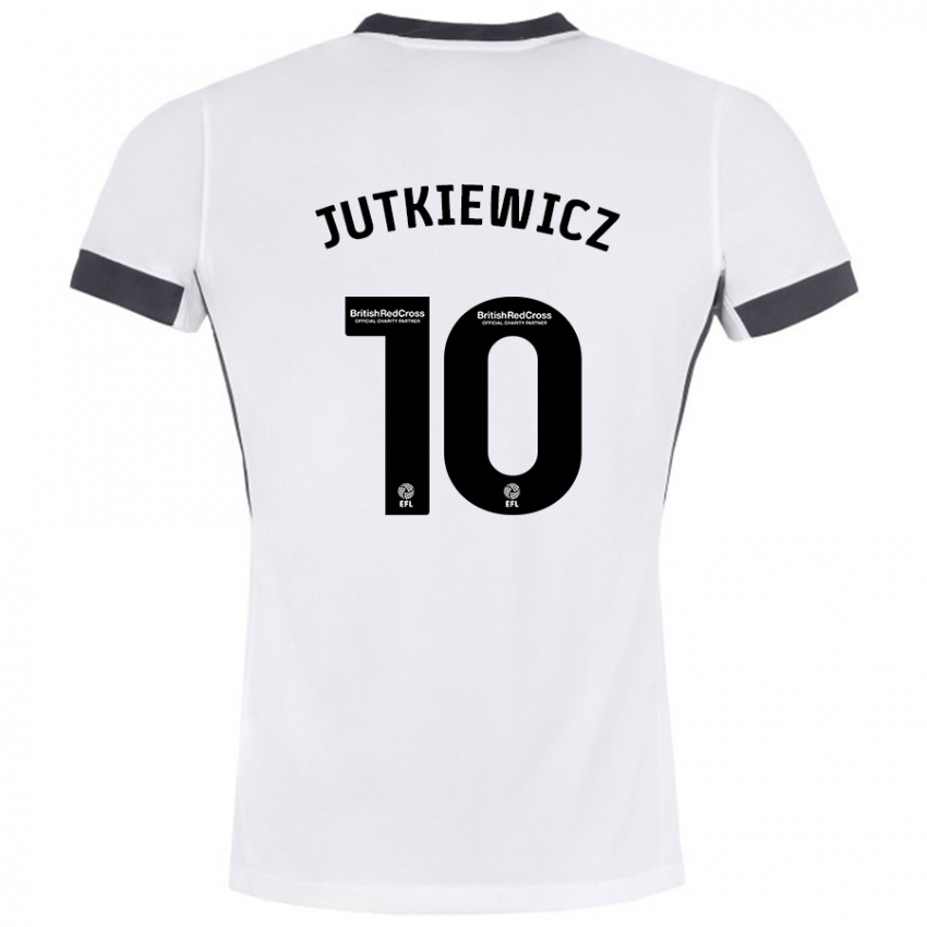 Kinderen Lukas Jutkiewicz #10 Wit Zwart Uitshirt Uittenue 2024/25 T-Shirt België