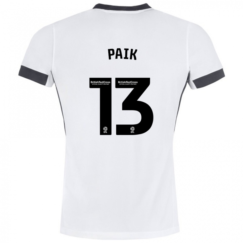 Kinderen Seung-Ho Paik #13 Wit Zwart Uitshirt Uittenue 2024/25 T-Shirt België