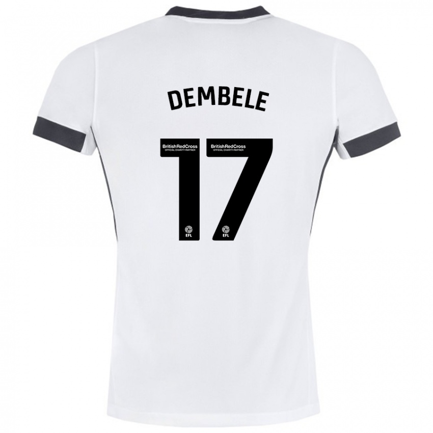 Kinderen Siriki Dembélé #17 Wit Zwart Uitshirt Uittenue 2024/25 T-Shirt België