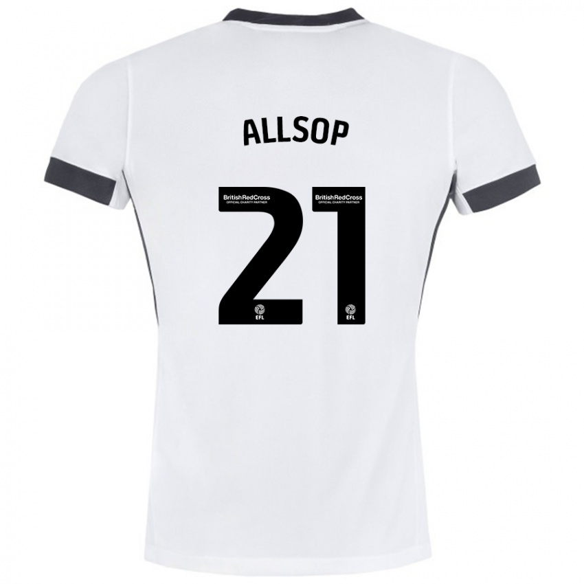 Kinderen Ryan Allsop #21 Wit Zwart Uitshirt Uittenue 2024/25 T-Shirt België