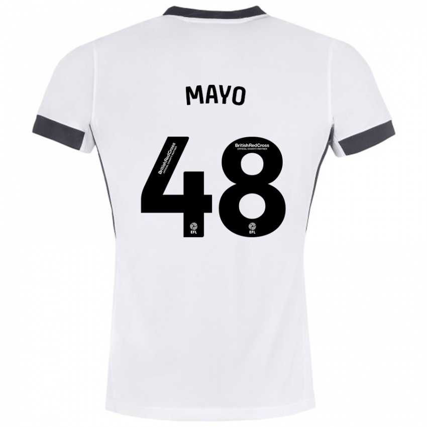 Kinder Bradley Mayo #48 Weiß Schwarz Auswärtstrikot Trikot 2024/25 T-Shirt Belgien