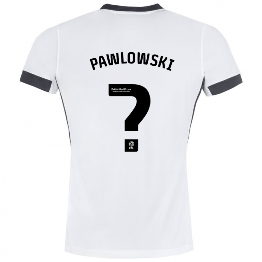 Kinderen Jakub Pawlowski #0 Wit Zwart Uitshirt Uittenue 2024/25 T-Shirt België