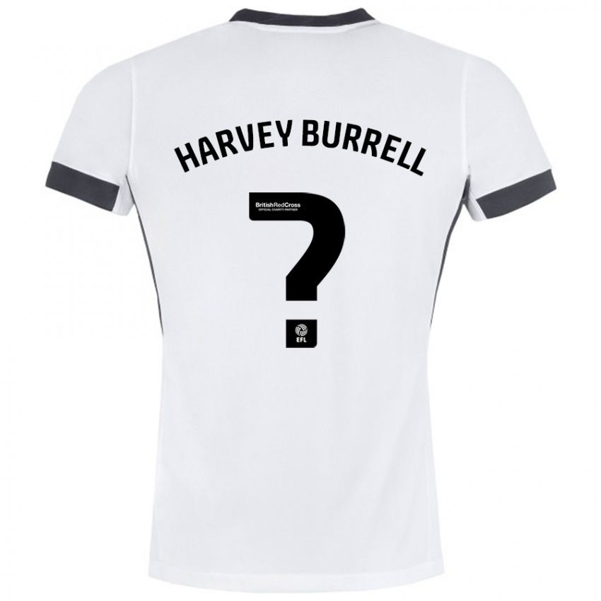 Kinderen William Harvey Burrell #0 Wit Zwart Uitshirt Uittenue 2024/25 T-Shirt België