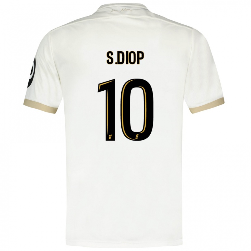 Enfant Maillot Sofiane Diop #10 Blanc Doré Tenues Extérieur 2024/25 T-Shirt Belgique