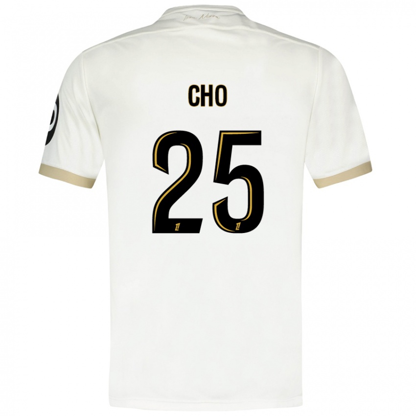 Enfant Maillot Mohamed-Ali Cho #25 Blanc Doré Tenues Extérieur 2024/25 T-Shirt Belgique