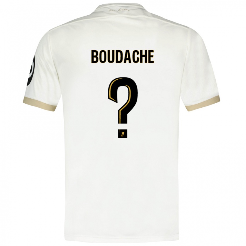 Enfant Maillot Kaïl Boudache #0 Blanc Doré Tenues Extérieur 2024/25 T-Shirt Belgique