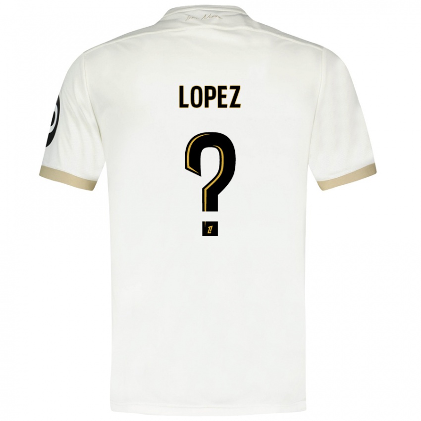 Kinderen Kylian Lopez #0 Wit Goud Uitshirt Uittenue 2024/25 T-Shirt België