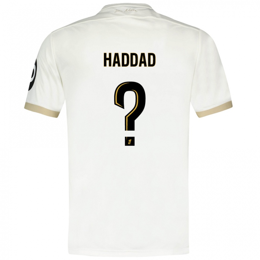 Enfant Maillot Yacine Haddad #0 Blanc Doré Tenues Extérieur 2024/25 T-Shirt Belgique