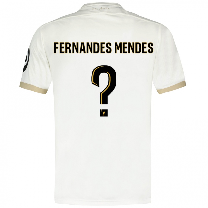 Enfant Maillot Mathis Fernandes Mendes #0 Blanc Doré Tenues Extérieur 2024/25 T-Shirt Belgique