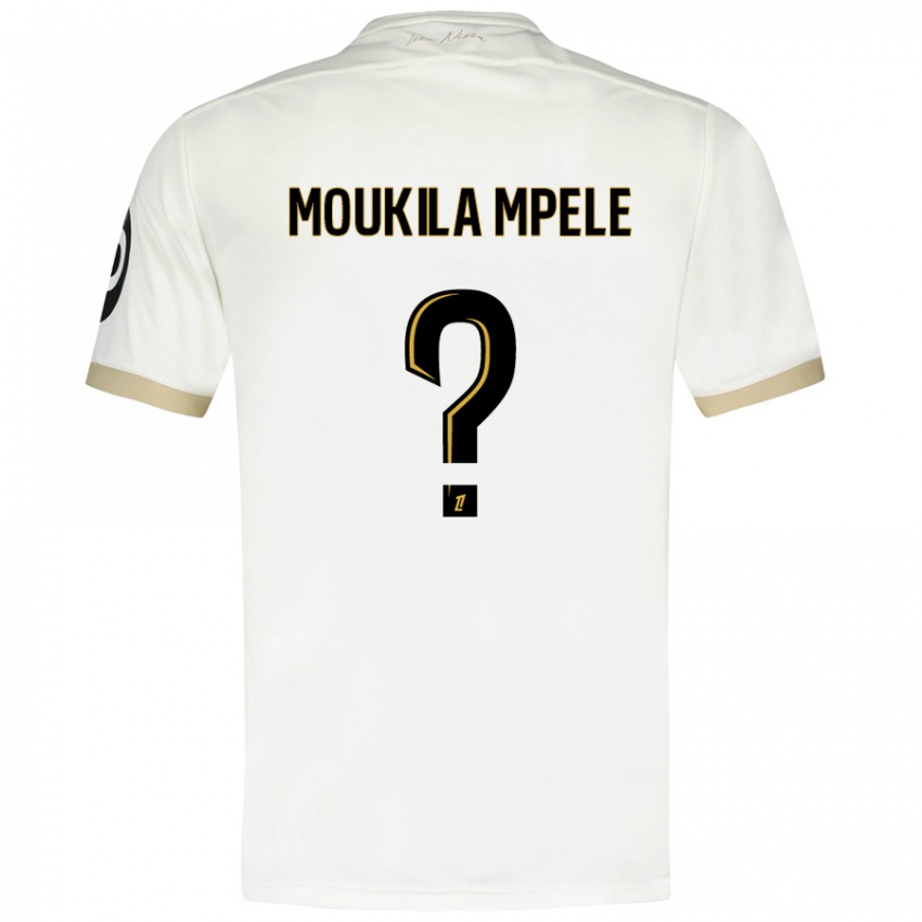 Enfant Maillot Beny Moukila Mpele #0 Blanc Doré Tenues Extérieur 2024/25 T-Shirt Belgique