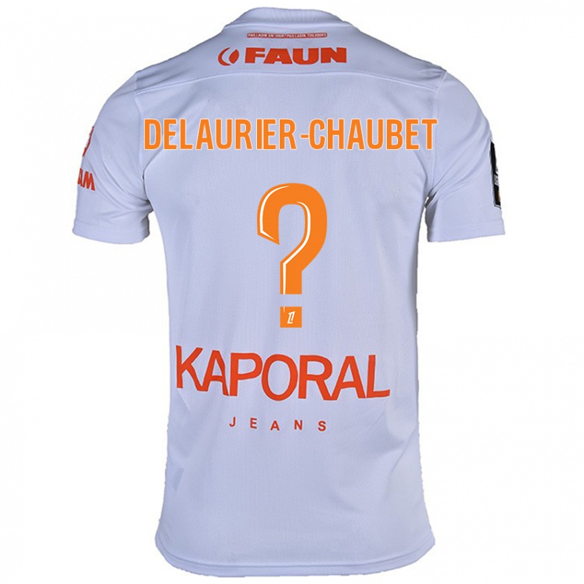 Kinderen Tom Delaurier-Chaubet #0 Wit Uitshirt Uittenue 2024/25 T-Shirt België