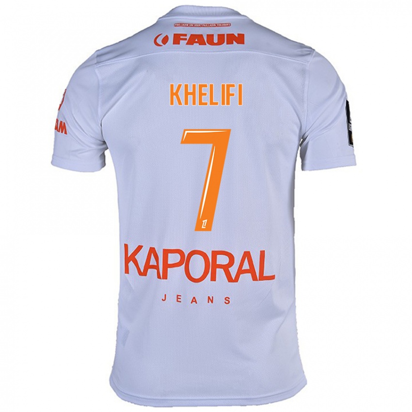 Kinderen Léa Khelifi #7 Wit Uitshirt Uittenue 2024/25 T-Shirt België