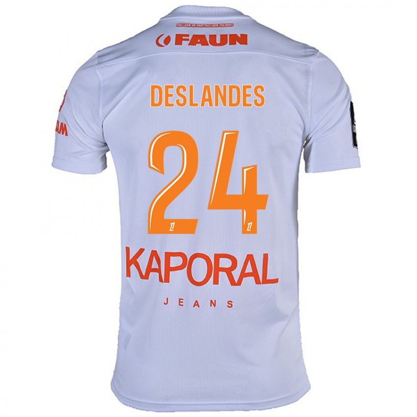 Kinderen Océane Deslandes #24 Wit Uitshirt Uittenue 2024/25 T-Shirt België