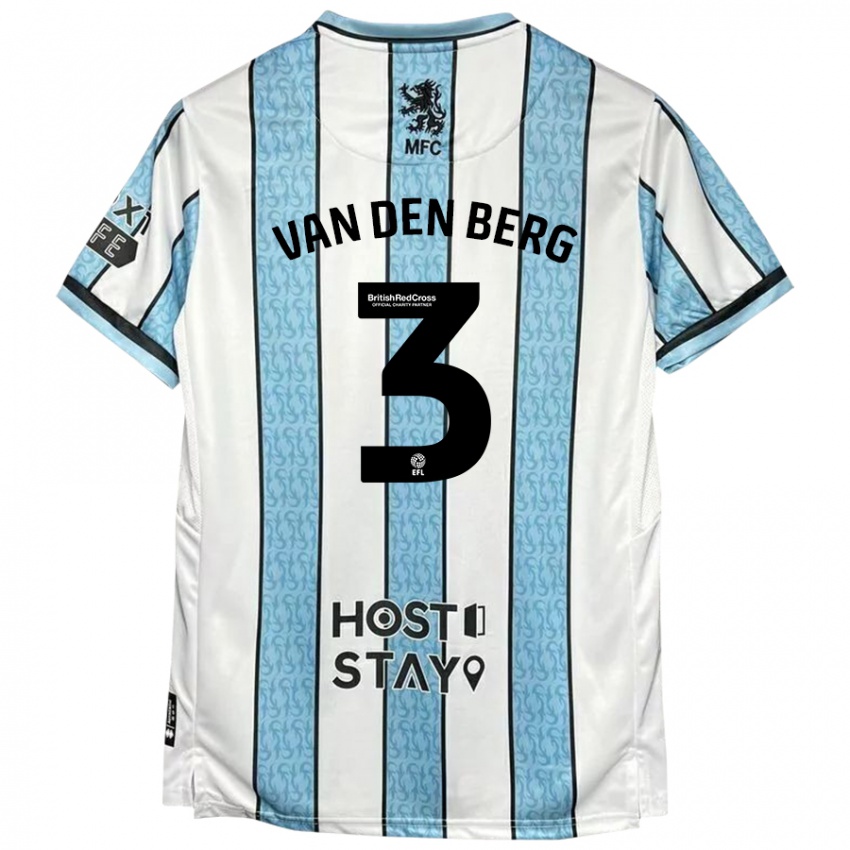 Kinderen Rav Van Den Berg #3 Witblauw Uitshirt Uittenue 2024/25 T-Shirt België