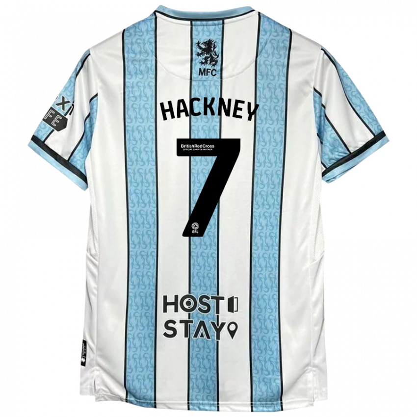 Kinderen Hayden Hackney #7 Witblauw Uitshirt Uittenue 2024/25 T-Shirt België