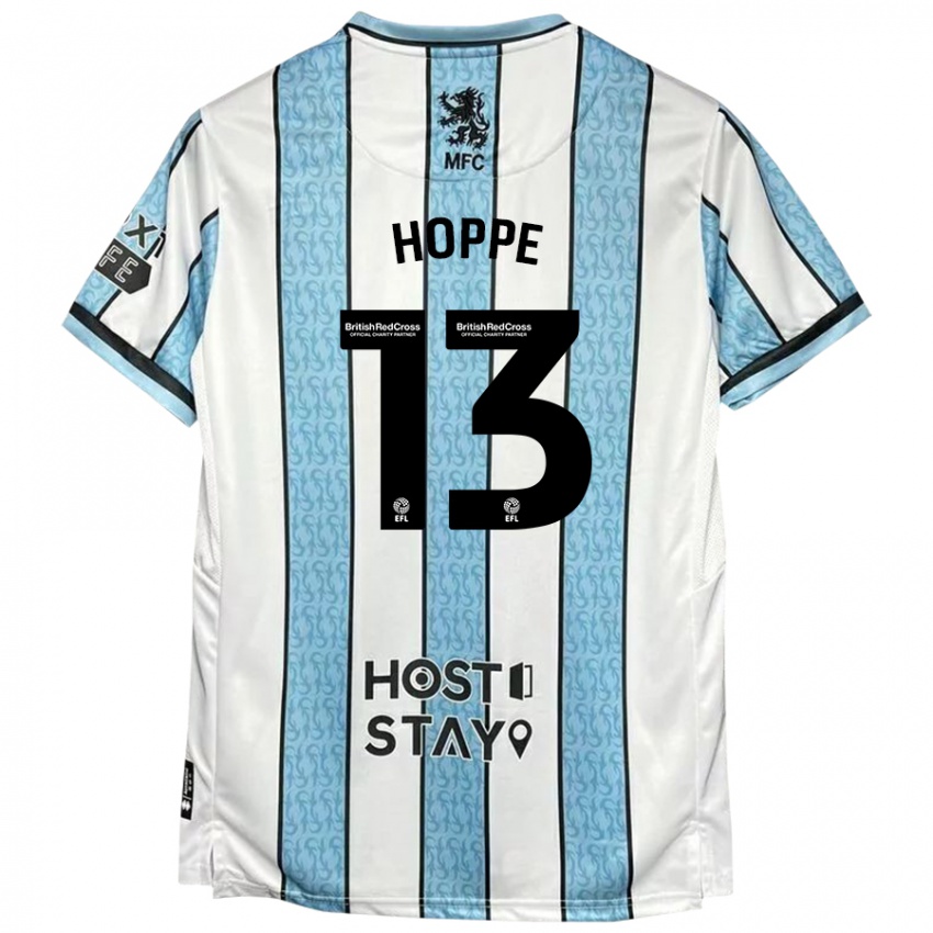 Kinder Matthew Hoppe #13 Weiß Blau Auswärtstrikot Trikot 2024/25 T-Shirt Belgien