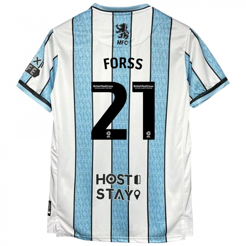 Kinderen Marcus Forss #21 Witblauw Uitshirt Uittenue 2024/25 T-Shirt België