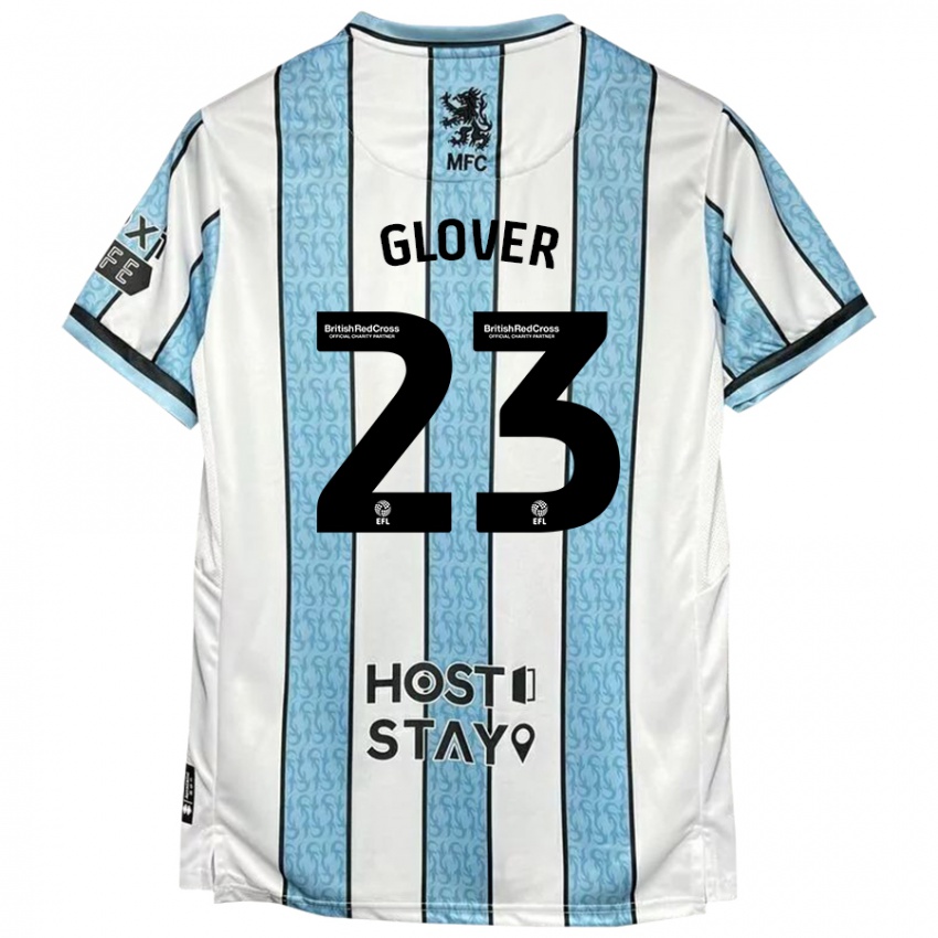 Kinderen Tom Glover #23 Witblauw Uitshirt Uittenue 2024/25 T-Shirt België