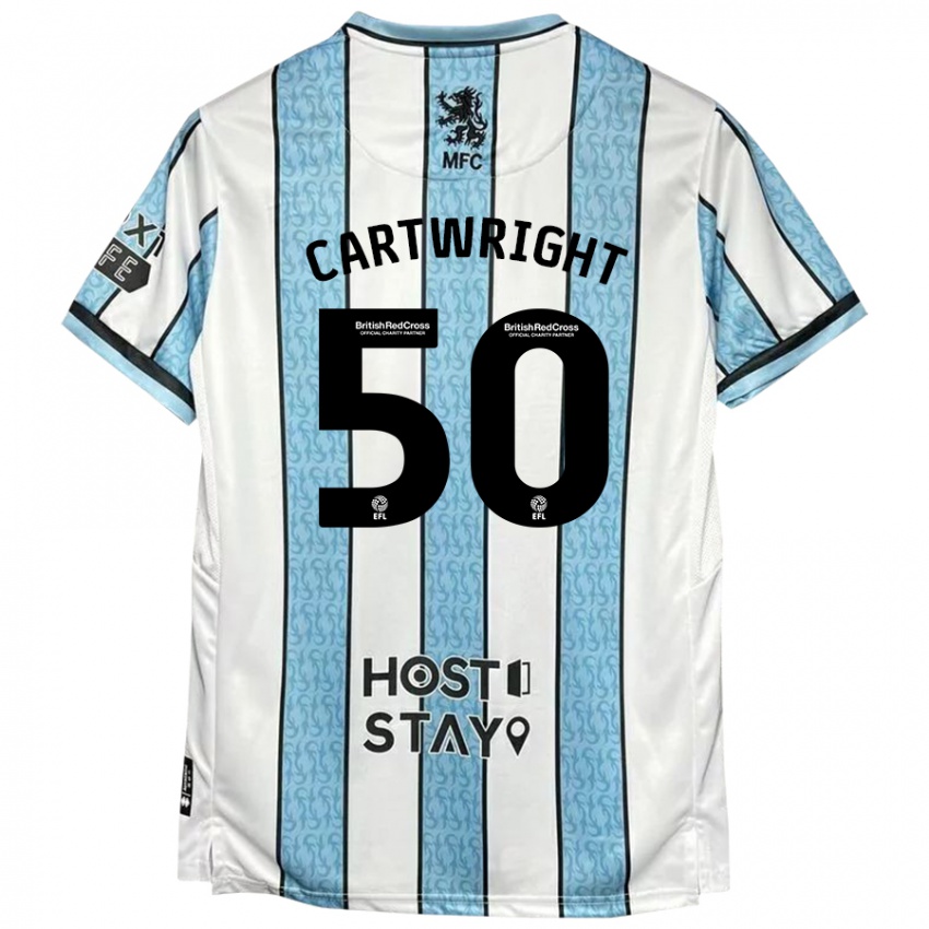 Kinderen Fin Cartwright #50 Witblauw Uitshirt Uittenue 2024/25 T-Shirt België