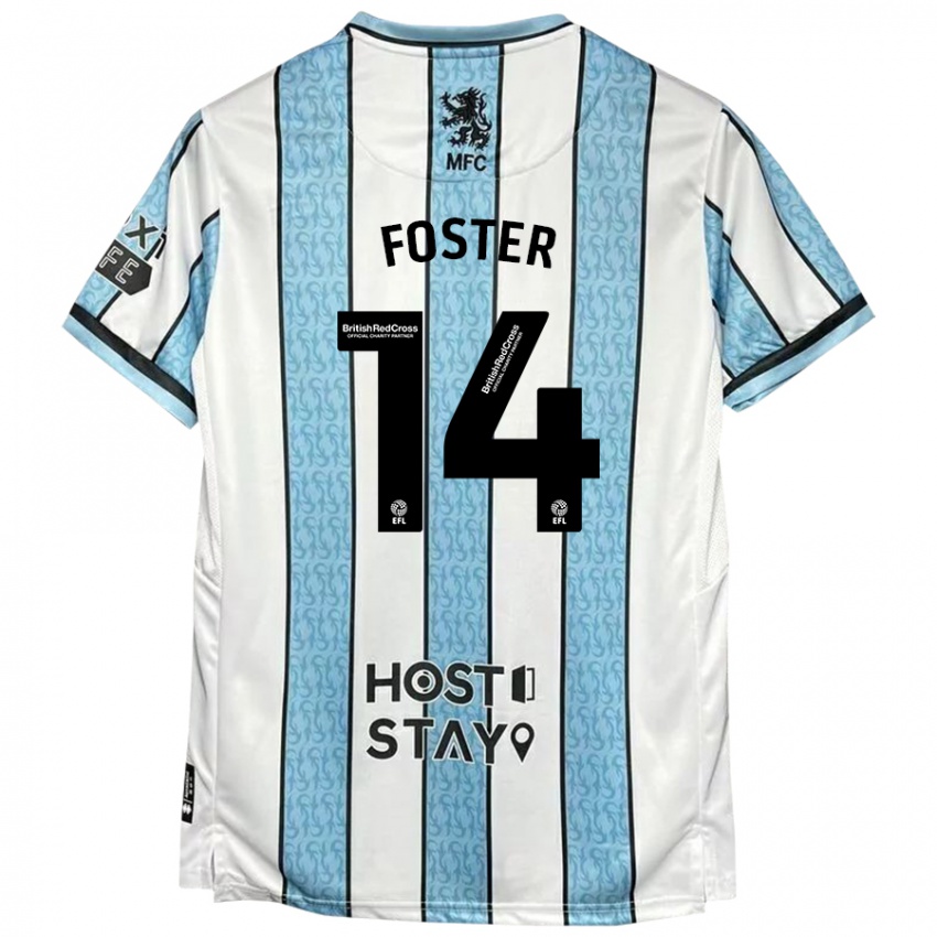 Kinderen Emma Foster #14 Witblauw Uitshirt Uittenue 2024/25 T-Shirt België