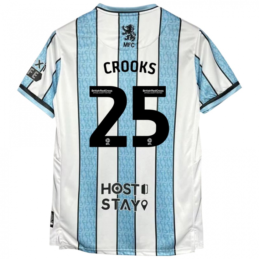 Kinderen Matt Crooks #25 Witblauw Uitshirt Uittenue 2024/25 T-Shirt België