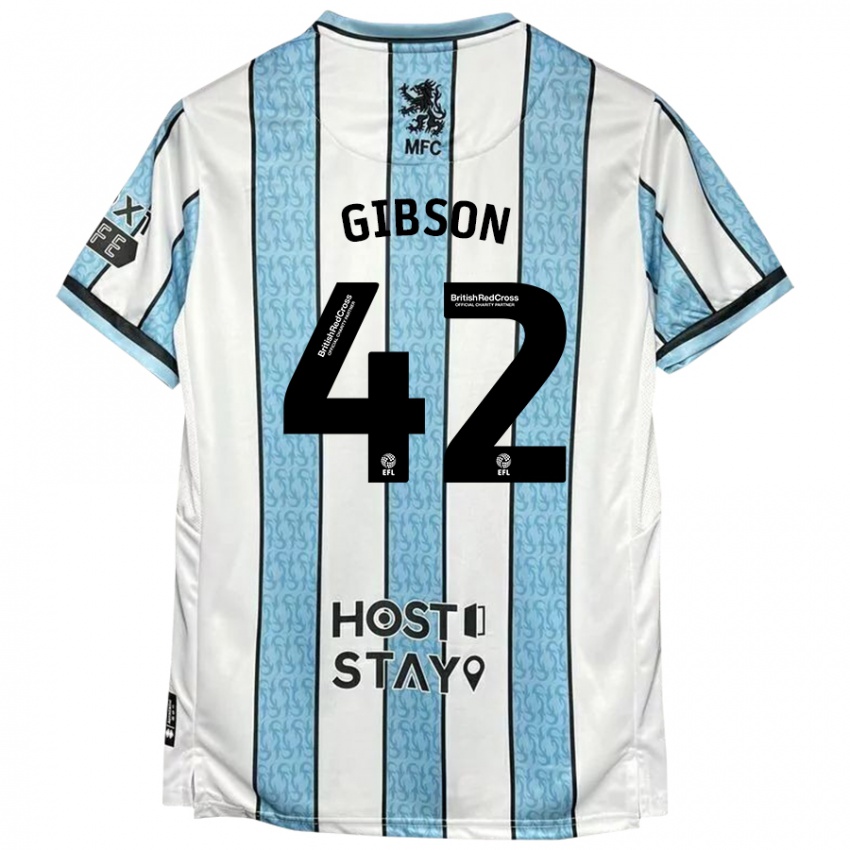 Kinderen Joseph Gibson #42 Witblauw Uitshirt Uittenue 2024/25 T-Shirt België