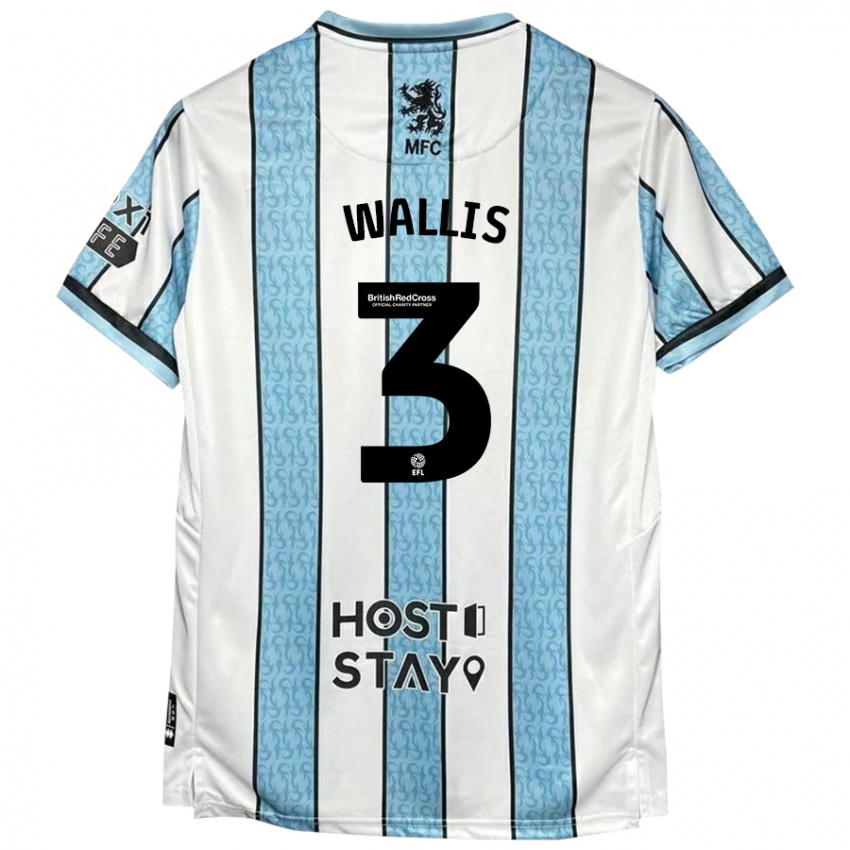 Kinder Emma Wallis #3 Weiß Blau Auswärtstrikot Trikot 2024/25 T-Shirt Belgien