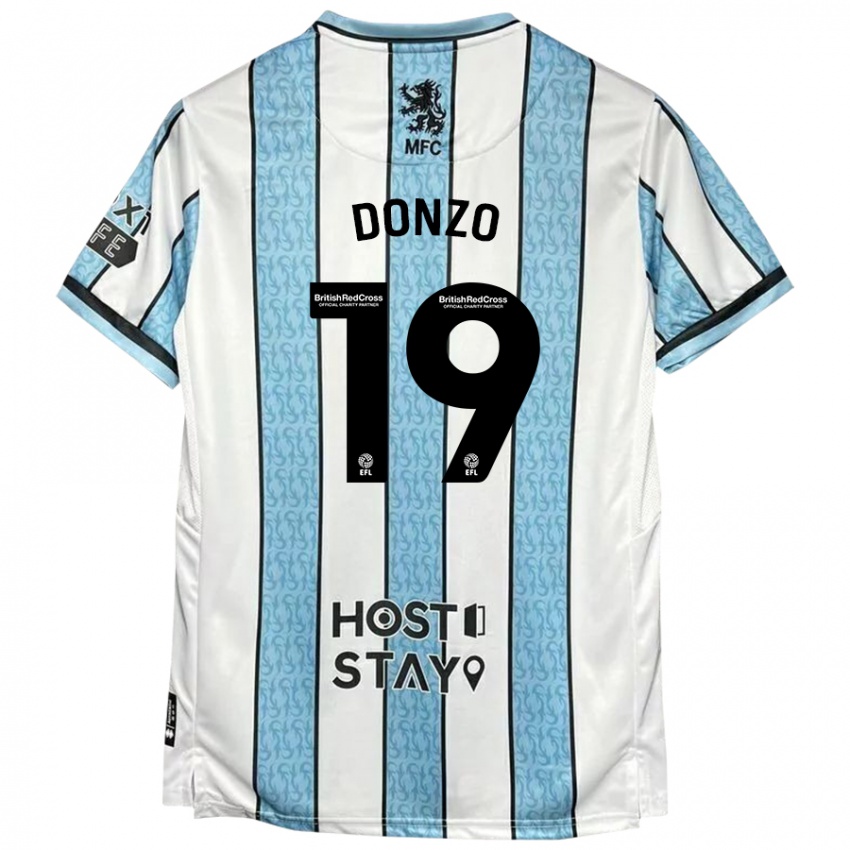 Kinderen Jolie Donzo #19 Witblauw Uitshirt Uittenue 2024/25 T-Shirt België