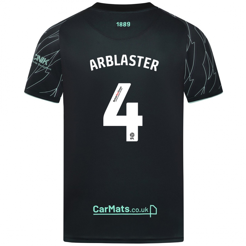 Enfant Maillot Oliver Arblaster #4 Noir Vert Tenues Extérieur 2024/25 T-Shirt Belgique