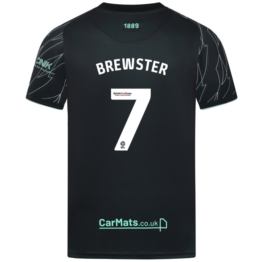 Enfant Maillot Rhian Brewster #7 Noir Vert Tenues Extérieur 2024/25 T-Shirt Belgique