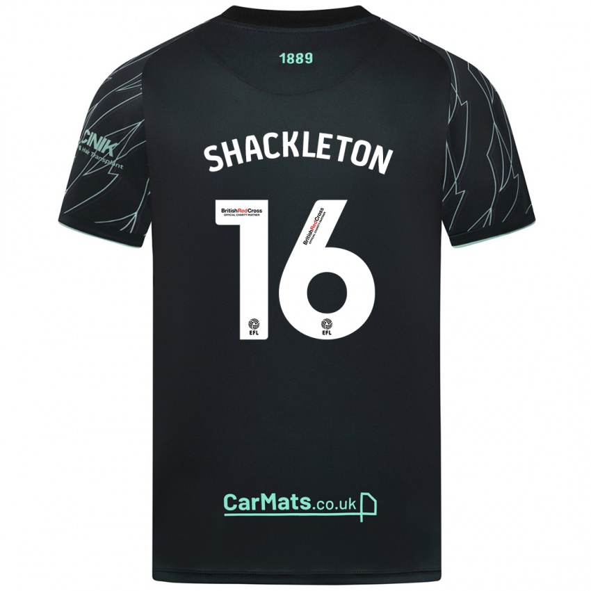 Kinderen Jamie Shackleton #16 Zwart Groen Uitshirt Uittenue 2024/25 T-Shirt België