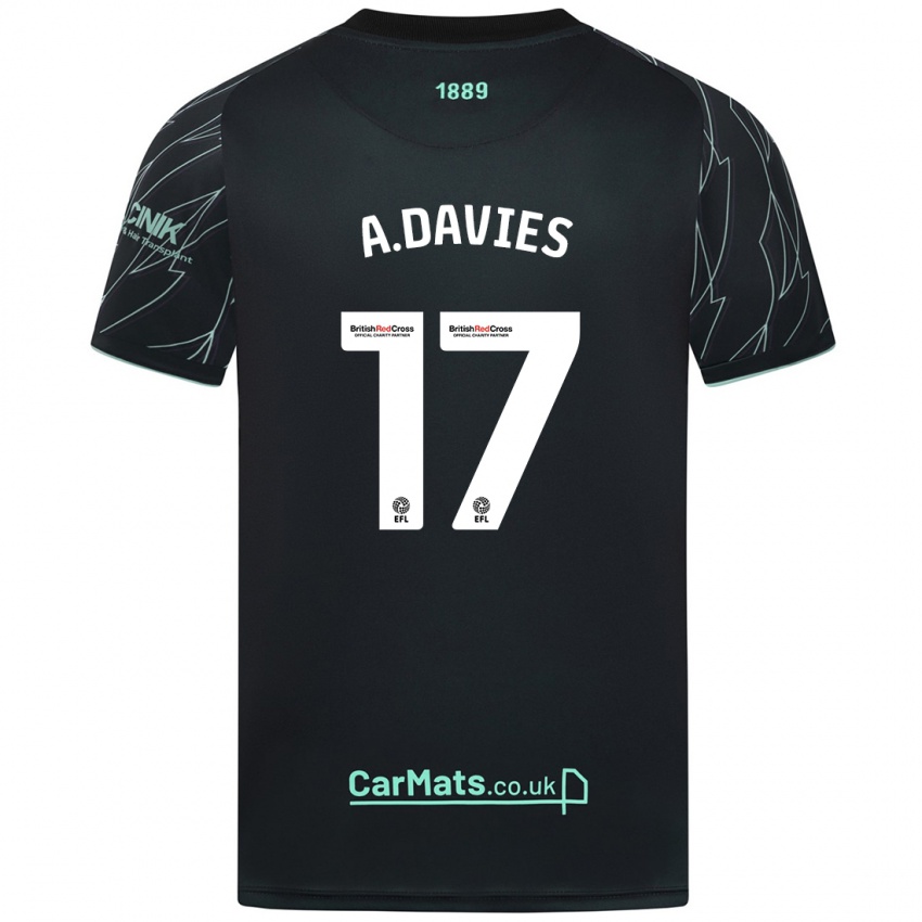 Enfant Maillot Adam Davies #17 Noir Vert Tenues Extérieur 2024/25 T-Shirt Belgique