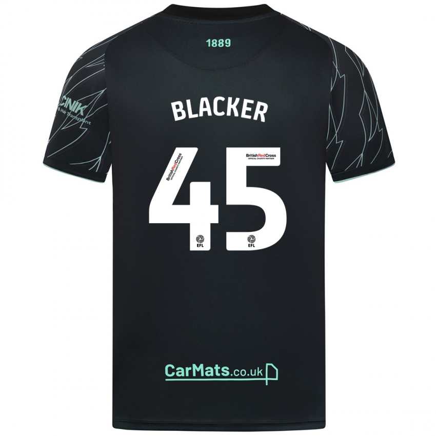 Enfant Maillot Billy Blacker #45 Noir Vert Tenues Extérieur 2024/25 T-Shirt Belgique