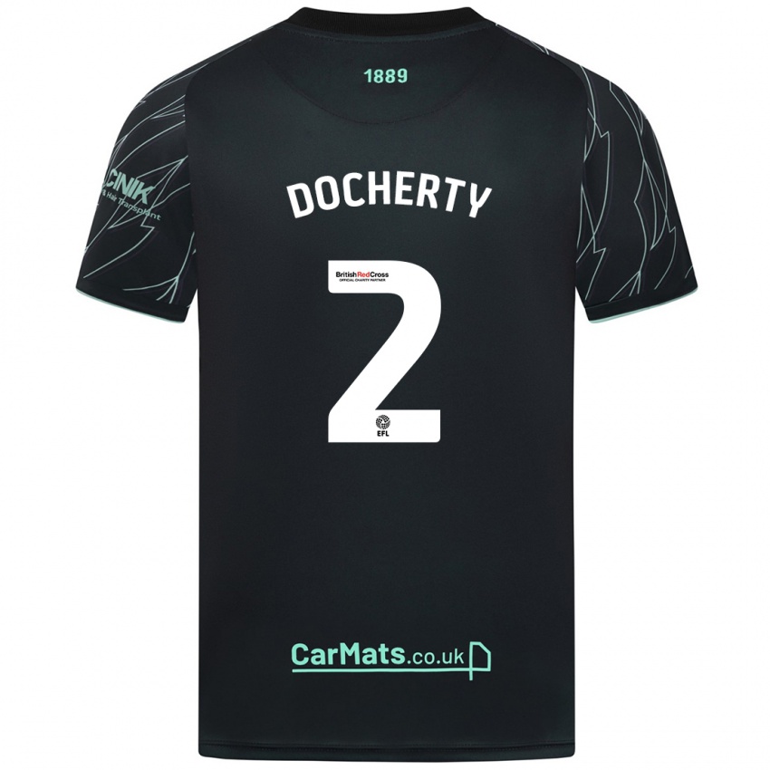 Kinderen Charley Docherty #2 Zwart Groen Uitshirt Uittenue 2024/25 T-Shirt België