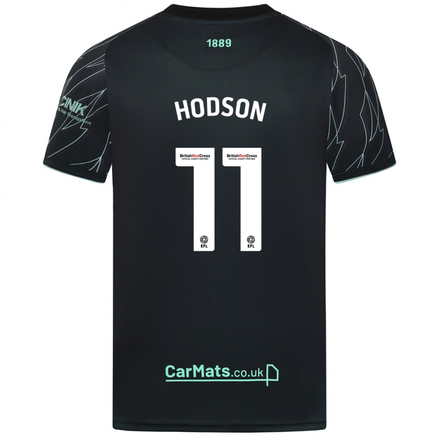 Kinderen Ashley Hodson #11 Zwart Groen Uitshirt Uittenue 2024/25 T-Shirt België