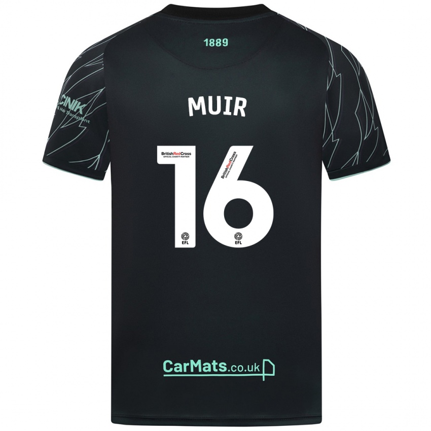 Kinderen Chene Muir #16 Zwart Groen Uitshirt Uittenue 2024/25 T-Shirt België