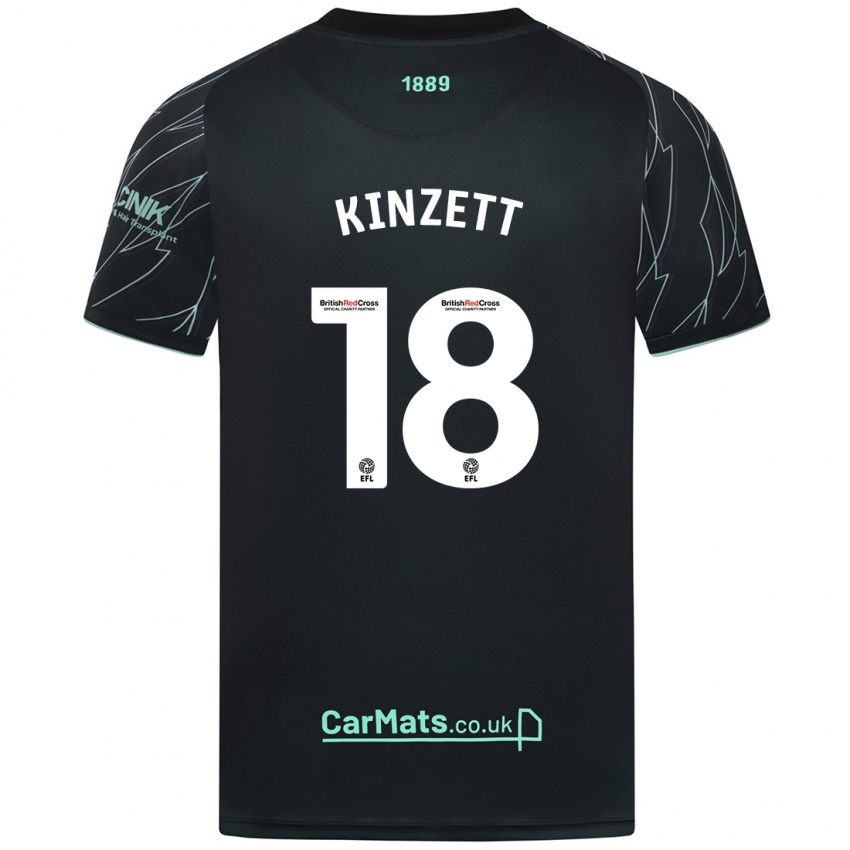 Kinderen Ella Kinzett #18 Zwart Groen Uitshirt Uittenue 2024/25 T-Shirt België