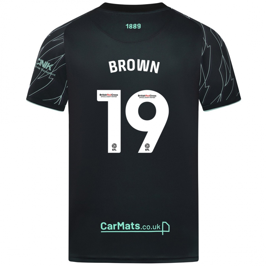 Kinderen Alanta Brown #19 Zwart Groen Uitshirt Uittenue 2024/25 T-Shirt België