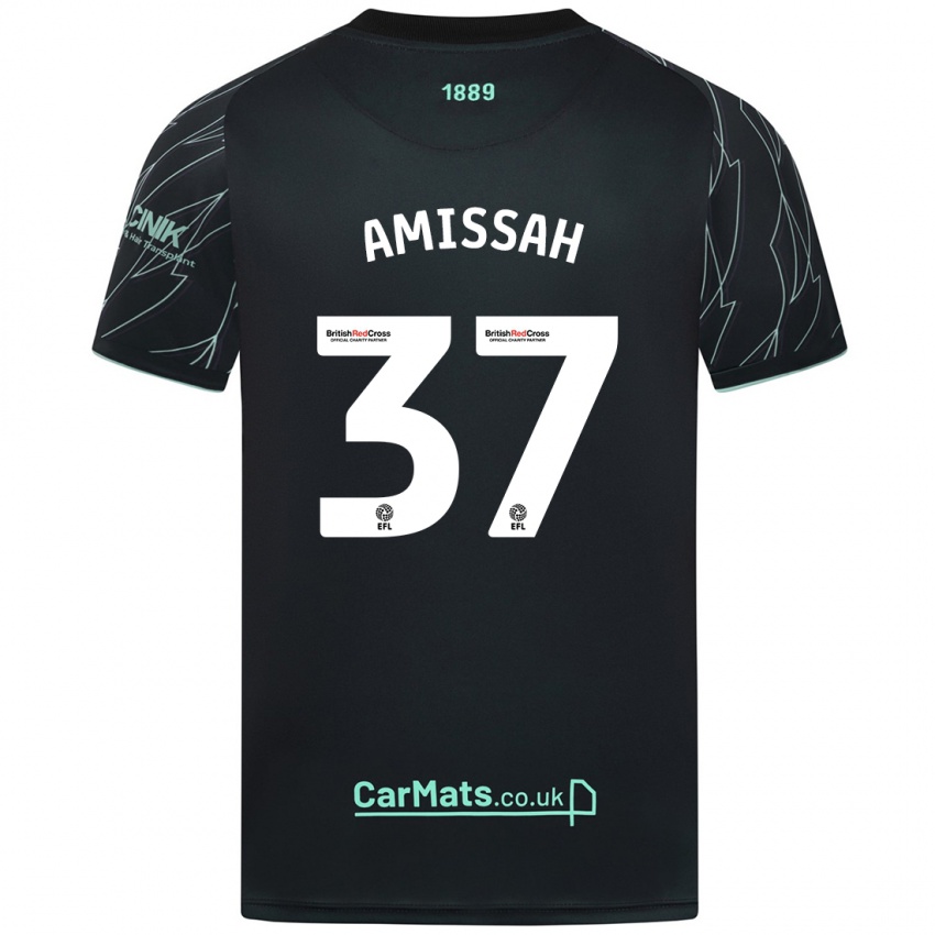 Kinderen Jordan Amissah #37 Zwart Groen Uitshirt Uittenue 2024/25 T-Shirt België