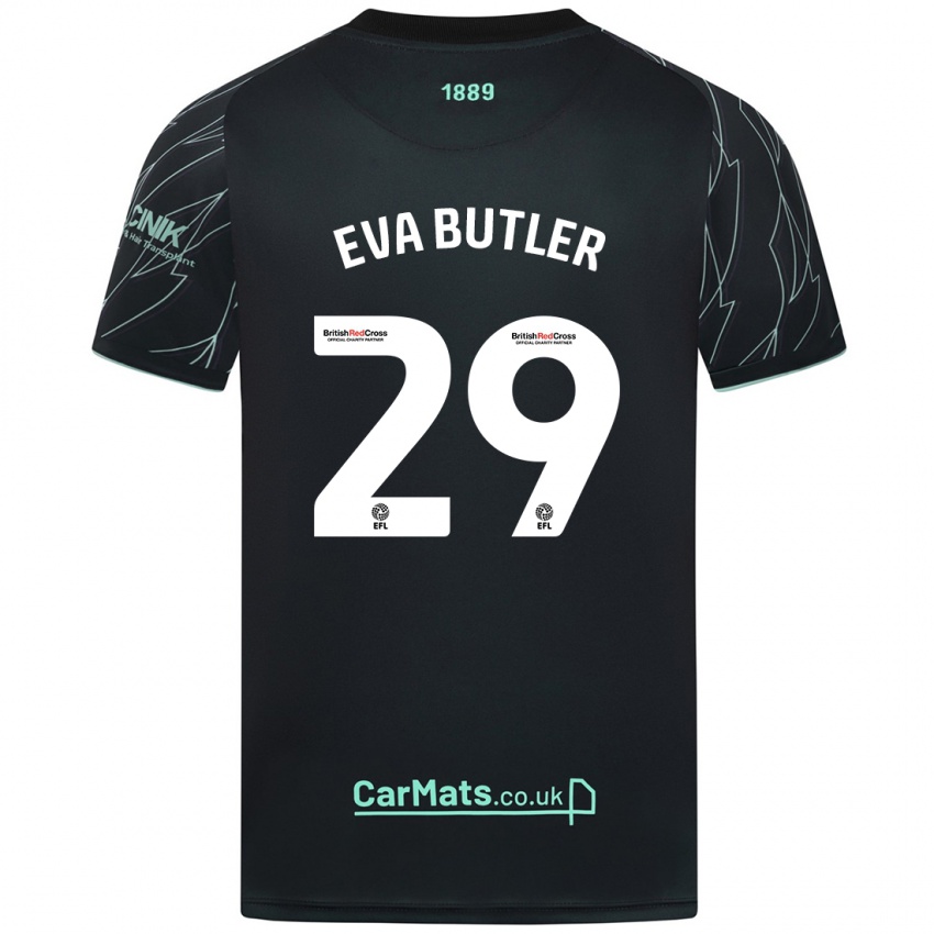 Enfant Maillot Eva Butler #29 Noir Vert Tenues Extérieur 2024/25 T-Shirt Belgique