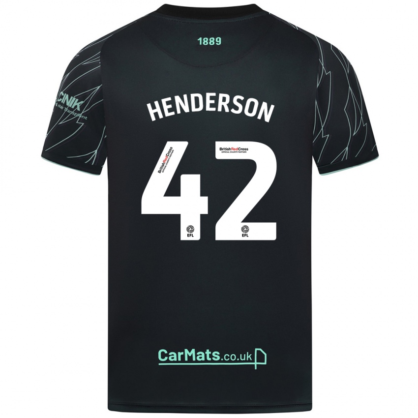 Kinderen Peyton Henderson #42 Zwart Groen Uitshirt Uittenue 2024/25 T-Shirt België