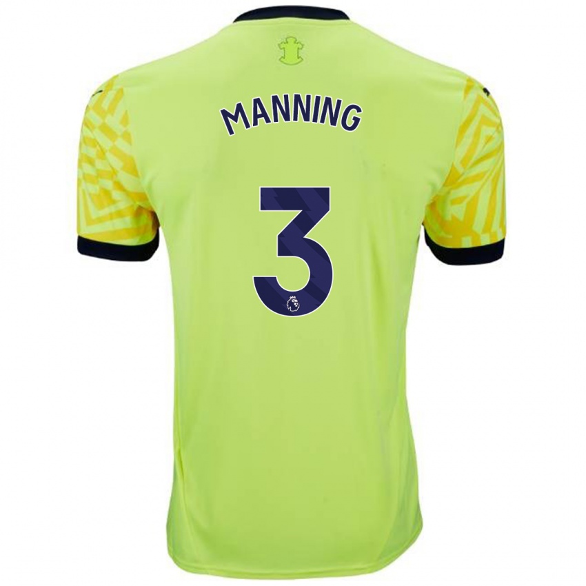 Enfant Maillot Ryan Manning #3 Jaune Tenues Extérieur 2024/25 T-Shirt Belgique