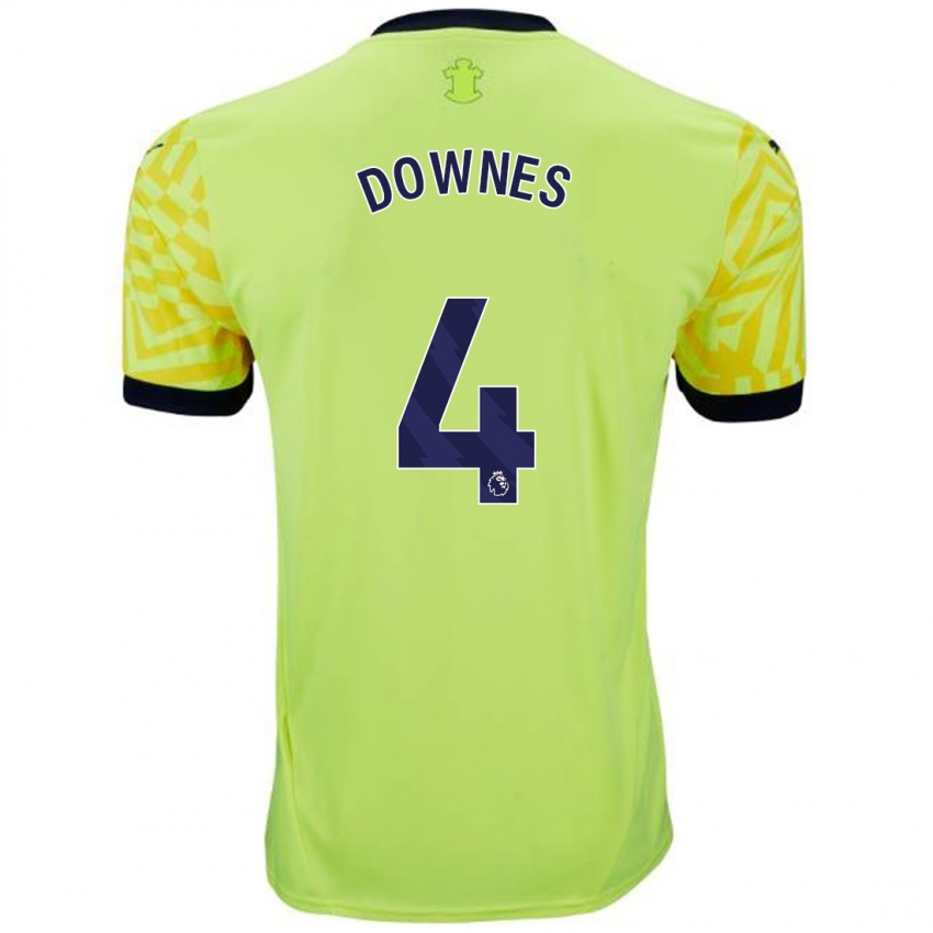 Enfant Maillot Flynn Downes #4 Jaune Tenues Extérieur 2024/25 T-Shirt Belgique