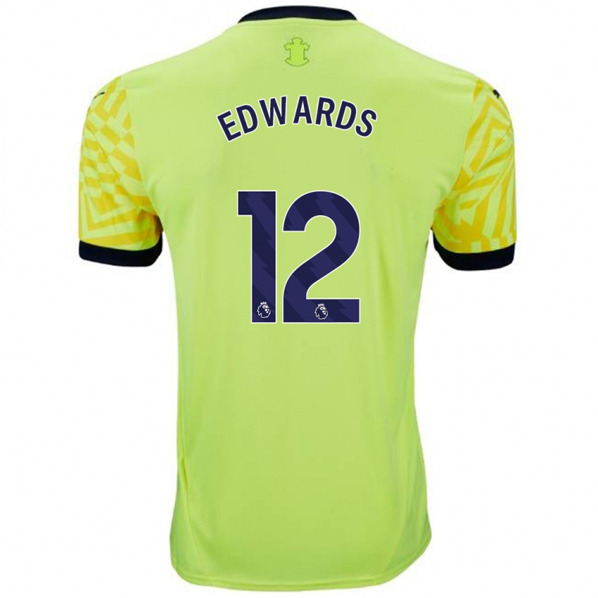 Enfant Maillot Ronnie Edwards #12 Jaune Tenues Extérieur 2024/25 T-Shirt Belgique